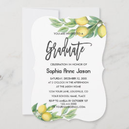 Moderne Wasserfarbenwelt Lemon Tropischer ABSCHLUS Einladung
