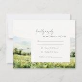 Moderne Wasserfarbenwelt Weinberg Hochzeit RSVP Karte (Vorderseite)