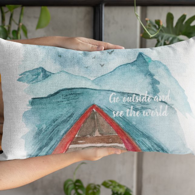 Moderne Wasserfarbenwelt - Weltangebot Dekokissen (Von Creator hochgeladen)