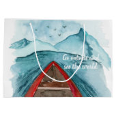 Moderne Wasserfarbenwelt - Weltangebot Große Geschenktüte (Rückseite)