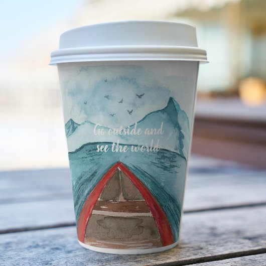 Moderne Wasserfarbenwelt - Weltangebot Pappbecher