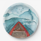 Moderne Wasserfarbenwelt - Weltangebot Pappteller (Vorderseite)