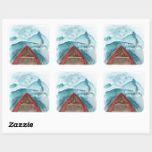 Moderne Wasserfarbenwelt - Weltangebot Quadratischer Aufkleber (Blatt)