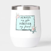 Moderne Wasserflasche "Immer meine Schwester" (Rückseite)