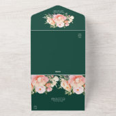 Moderne Wasserhärtenpeony Emerald QR Code Hochzeit All In One Einladung (Außenbereich)