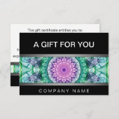 Moderne Wasserlilie Mandala Geschenkgutschein (Vorne/Hinten)