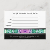 Moderne Wasserlilie Mandala Geschenkgutschein (Rückseite)