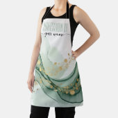 Moderne Wassermalerei Salbeigrün und Gold Schrift Schürze (InSitu)