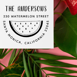 Moderne Wassermelone Familienname Runde Rücksendea Permastempel