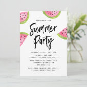 Moderne Wassermelone Sommermonate Party Einladung (Stehend Vorderseite)