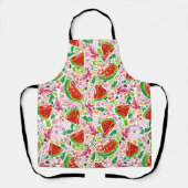 Moderne Wassermelonen-Blumen Schürze (Vorderseite)