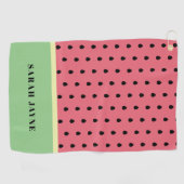 Moderne Wassermelonen Muster Rosa und Grün Golfhandtuch (Horizontal)