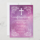 Moderne Watercoler Cross Bestätigung Einladung (Vorderseite)