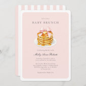 Moderne Watercolor Baby Brunch Einladung (Vorne/Hinten)