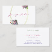 Moderne Watercolor-Blumen-elegante Visitenkarte (Vorne/Hinten)