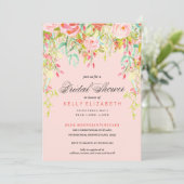 MODERNE WATERCOLOR FLORAL Braun Dusche Einladung (Stehend Vorderseite)