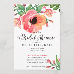 MODERNE WATERCOLOR FLORAL Brautdusche Einladung