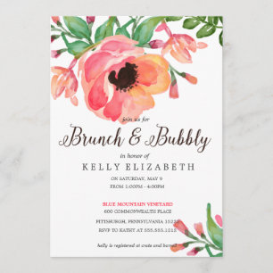 MODERNE WATERCOLOR FLORAL Brautdusche Einladung