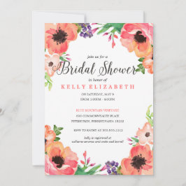 MODERNE WATERCOLOR FLORAL Brautdusche Einladung