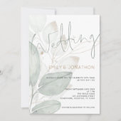 Moderne Watercolor Foliage Wedding Einladung (Vorderseite)