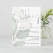 Moderne Watercolor Foliage Wedding Einladung (Stehend Vorderseite)