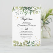 Moderne Watercolor Green Blätter Branch Einladung (Stehend Vorderseite)