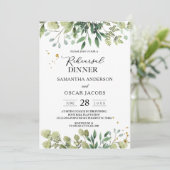 Moderne Watercolor Green Blätter Branch Einladung (Stehend Vorderseite)