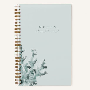 Moderne Watercolor Green Sea Coral Personalisiert Notizblock