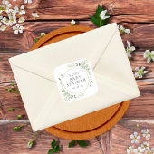 Moderne Watercolor Grüne Kinderdusche Quadratischer Aufkleber