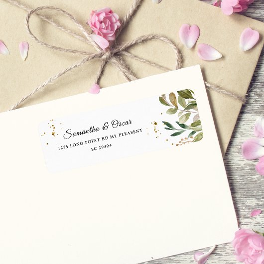 Moderne Watercolor Grünflächen Leaf Rahmen