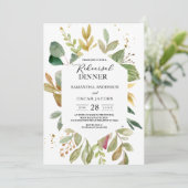 Moderne Watercolor Grünflächen Leaf Rahmen Einladung (Stehend Vorderseite)
