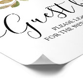 Moderne Watercolor Grünpflanzen Leaf & Gold Tropfe Poster (Ecke)