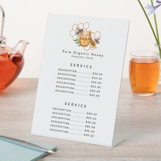 Moderne Watercolor Honeycombs mit Bienen Sockelschild (In Situ)