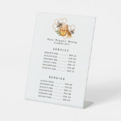 Moderne Watercolor Honeycombs mit Bienen Sockelschild (Vorderseite)