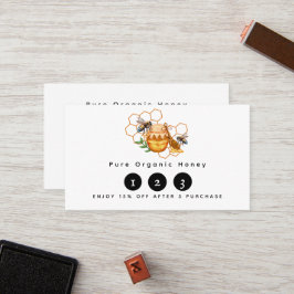 Moderne Watercolor Honeycombs mit Bienen Treuekarte