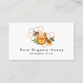 Moderne Watercolor Honeycombs mit Bienen Visitenkarte (Vorderseite)
