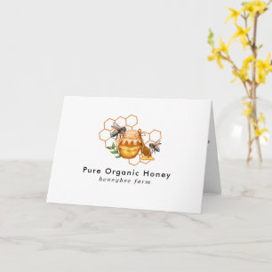 Moderne Watercolor Honeycombs mit Bienengeflecht Karte