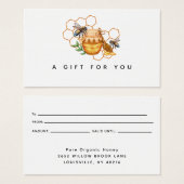 Moderne Watercolor Honeycombs mit Bienengeschenkka (Vorne & Hinten)