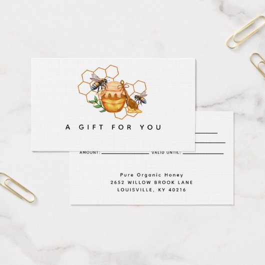 Moderne Watercolor Honeycombs mit Bienengeschenkka (Büro)