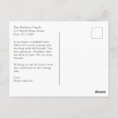 Moderne Watercolor Krippe mit Extra Text Postkarte (Rückseite)