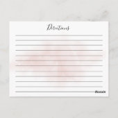 Moderne Watercolor-Rezept-Karte Postkarte (Rückseite)