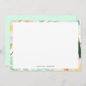 Moderne Watercolor Sommer-Blumenrahmen Mitteilungskarte (Vorne/Hinten)