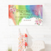 Moderne Watercolor Splash Blume Hochzeitsbanner Banner (Insitu)