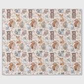 Moderne Watercolor-Waldtiere Geschenkpapier (Flach)