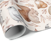 Moderne Watercolor-Waldtiere Geschenkpapier (Rolleneckpunkt)