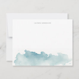 Moderne Watercolor-Wellen Papier flach Mitteilungskarte