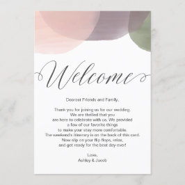 Moderne Watercolor Willkommensbrief und Fahrkarte Programm