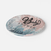 Moderne Watercolor Winter Wonderland Babydusche Pappteller (Schrägansicht)