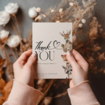 Moderne Watercolor Woodland Tiere Vielen Dank