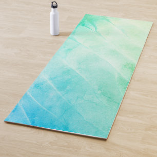 Moderne Watercolour Grün Mint Yogamatte